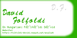 david folfoldi business card